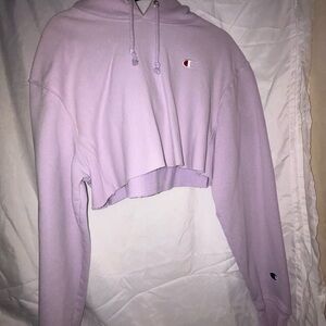 Purple cropped champion hoodie